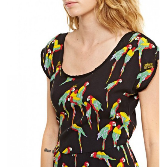 Macaw Twist Back Dress Black