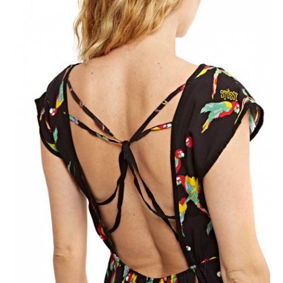 Macaw Twist Back Dress Black