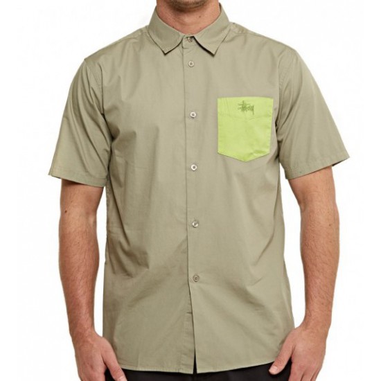 Contrast Pocket Shirt Khaki