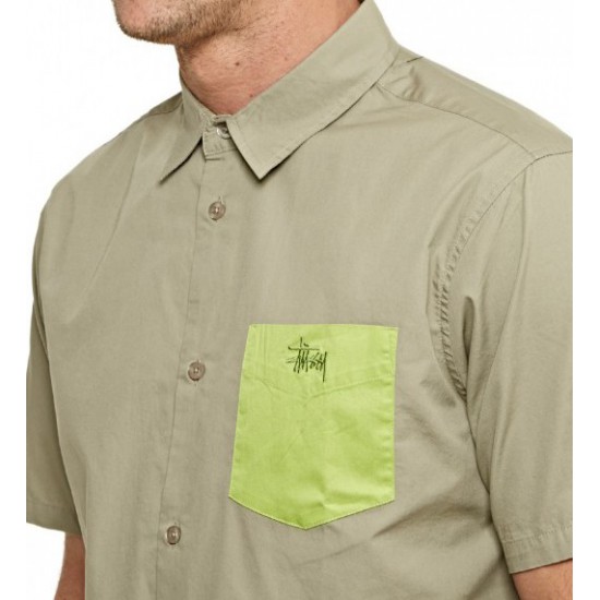 Contrast Pocket Shirt Khaki