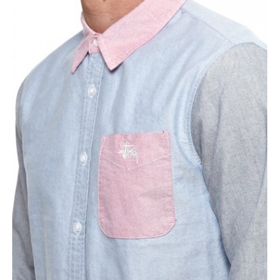 3 Tone Oxford Shirt Light Blue