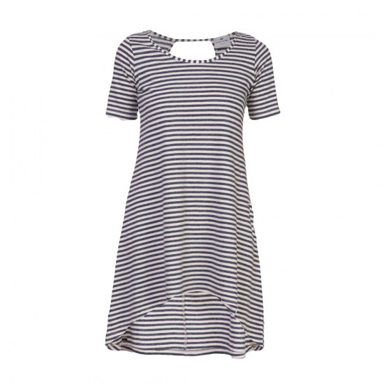 Nerea Striped Dress Ecru Blue