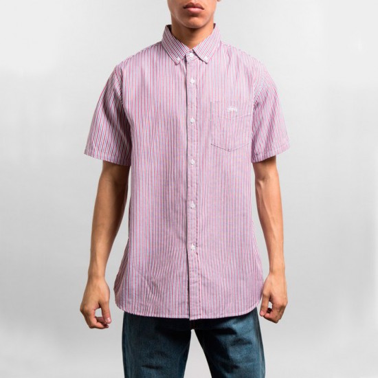 Stripe Oxford Shirt Red