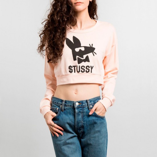 Stay Paid Cropped Crew Pink