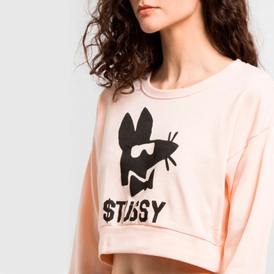 Stay Paid Cropped Crew Pink