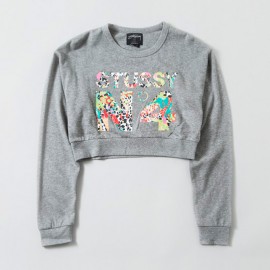 Jamrock No 4 Cropped Crew Heather Grey