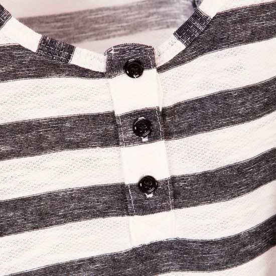 Sless Joa Striped Tee Black Ecru