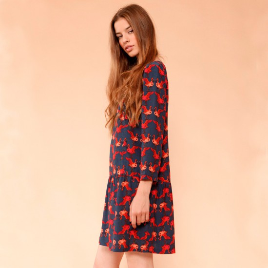 3/4 Txintxoa Dress Navy