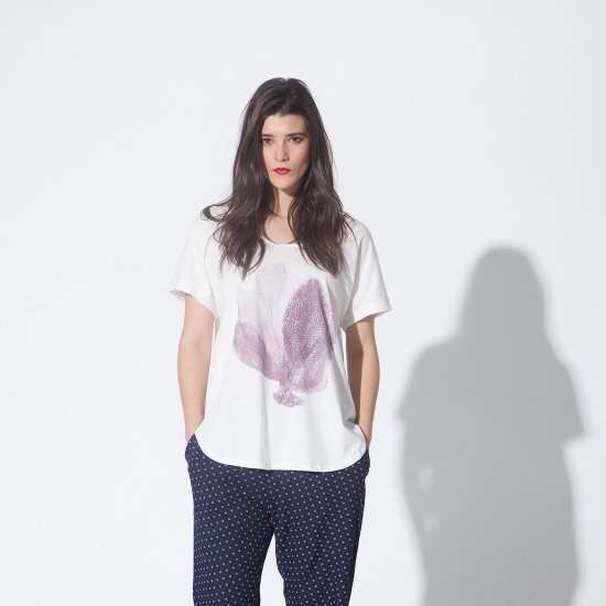 Auka S/S Super Printed TS Ecru