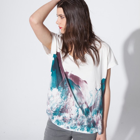 Pottokak S/S Loose Printed TS Ecru