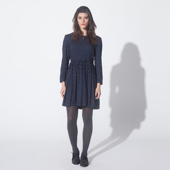 Letxumborro L/S Dress Baserri Crepe Navy