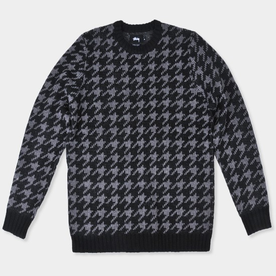 Houndstooth Sweater Black