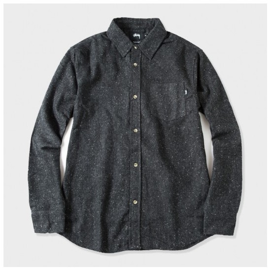 Speckle Flannel Shirt Black