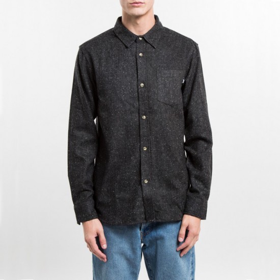 Speckle Flannel Shirt Black