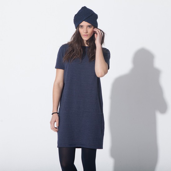 Hamaika Dress Navy Ecru