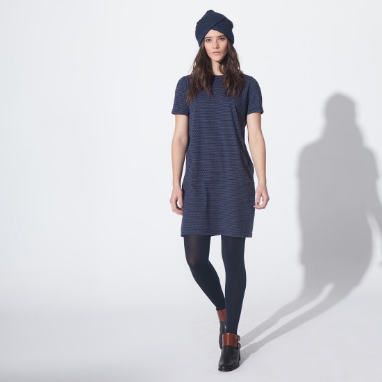 Hamaika Dress Navy Ecru