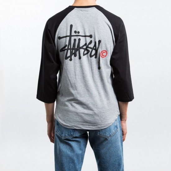 Basic Logo Raglan Grey Heather Black