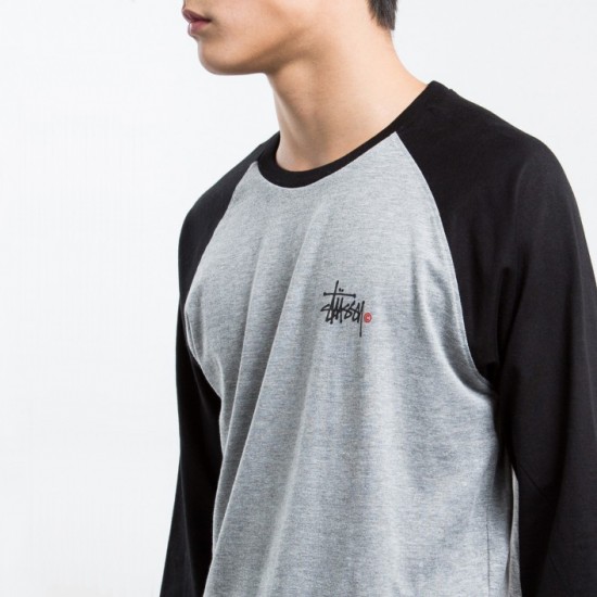 Basic Logo Raglan Grey Heather Black