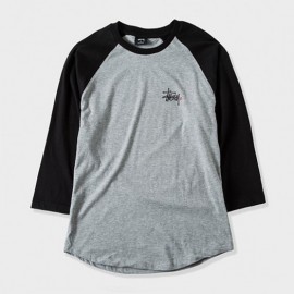 Basic Logo Raglan Grey Heather Black