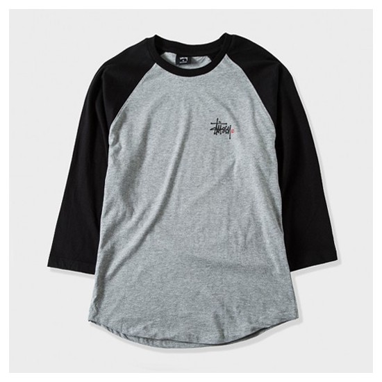 Basic Logo Raglan Grey Heather Black