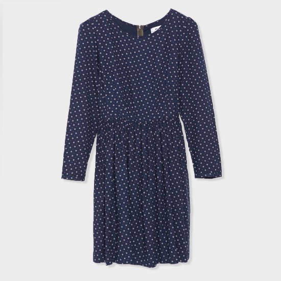 Letxumborro L/S Dress Baserri Crepe Navy