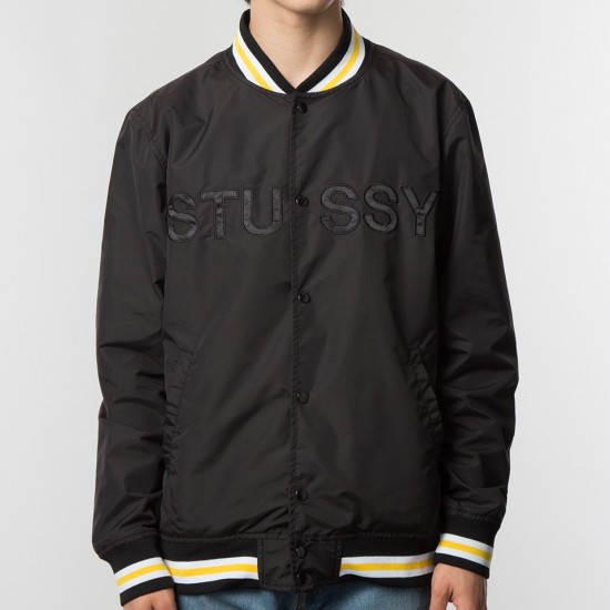 Men's jackets Stüssy Logo Stadium Jacket Black Shop online