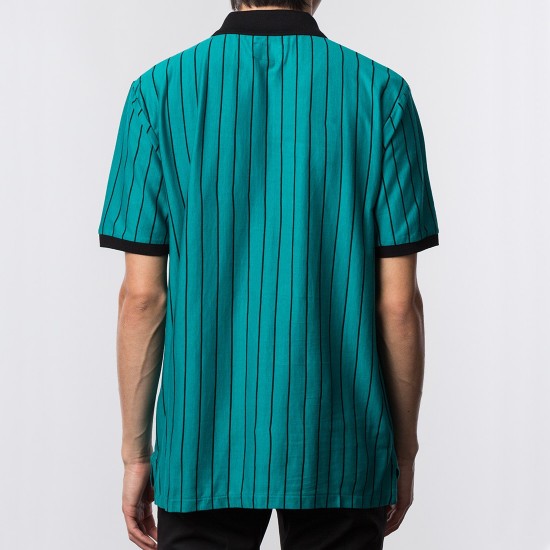 Striped Tennis Polo Teal