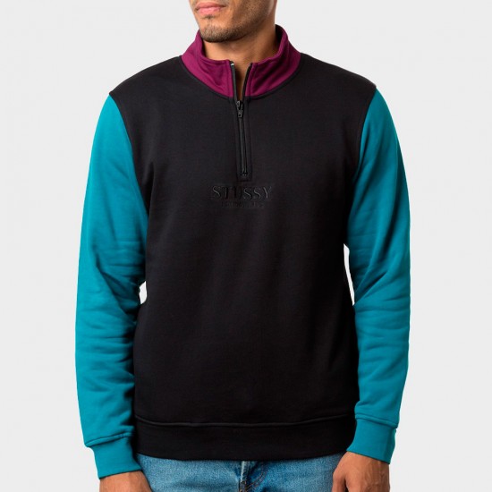 Half Zip Mock Neck Black