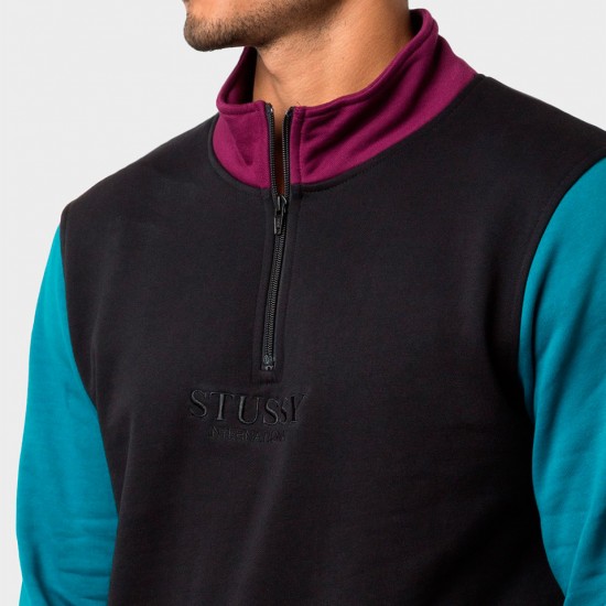 Half Zip Mock Neck Black