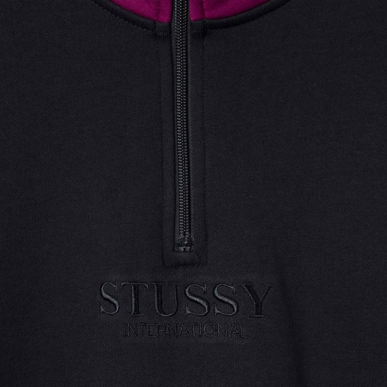 Half Zip Mock Neck Black