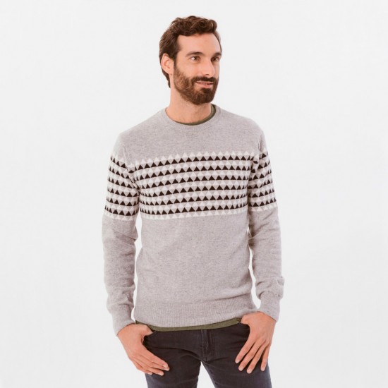 Fisher Lambswool Knit Sweater Grey