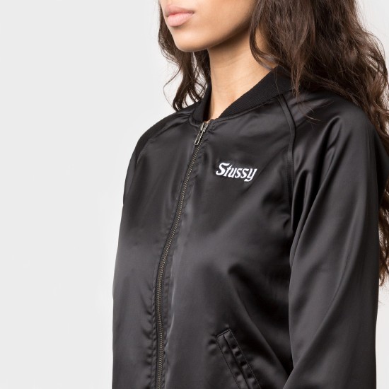 California Satin Jacket Black