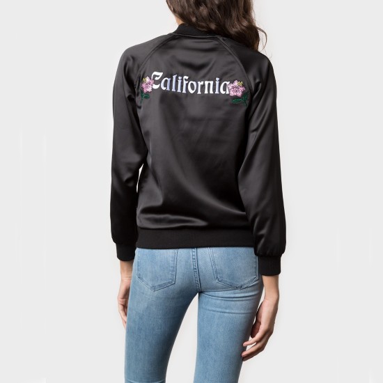 California Satin Jacket Black