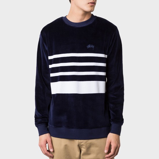 Dessuadora Velour Stripe Navy