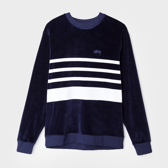 Dessuadora Velour Stripe Navy