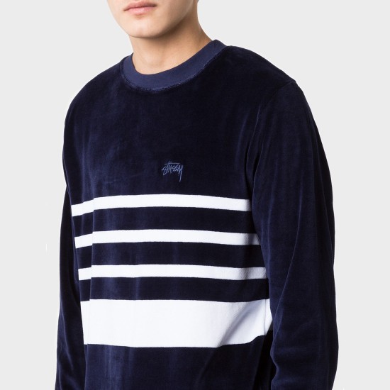 Dessuadora Velour Stripe Navy