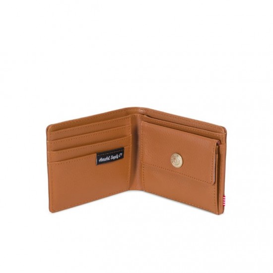 Hank Wallet Coin Tan Pebbled Leather/RFID