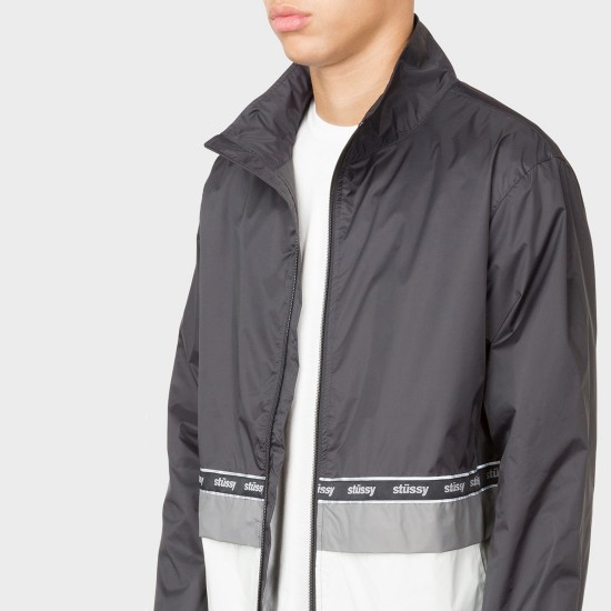 Nylon Warm Up Jacket Black