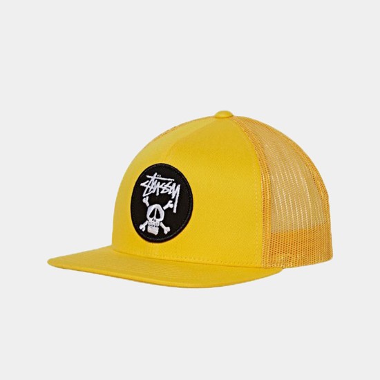 Crossbones Trucker Cap Yellow