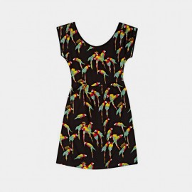 Macaw Twist Back Dress Black