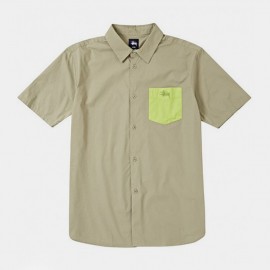 Contrast Pocket Shirt Khaki