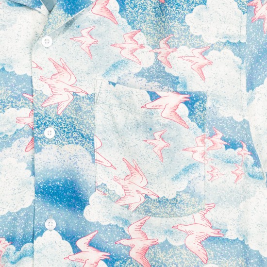 Cloud and Birds Shirt Blue