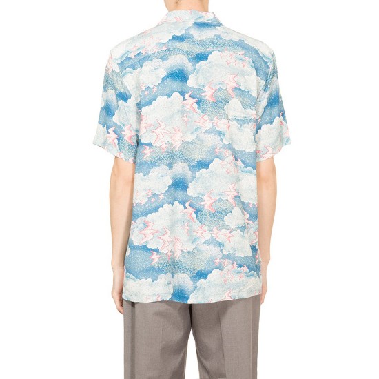 Cloud and Birds Shirt Blue