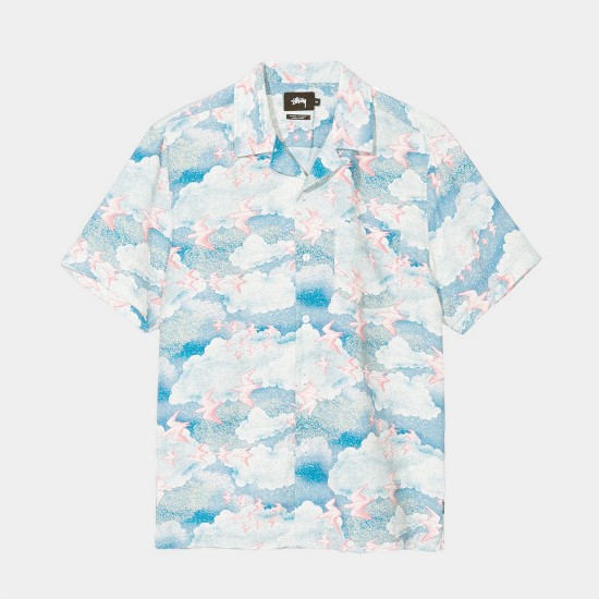 Camisa Cloud and Birds Blue