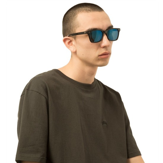 Angelo Sunglasses Black / Blue mirror