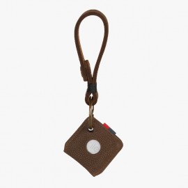 Key Chain Tile Brown Pebbled Nubuck