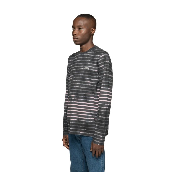 Bleach Stripe Crew Charcoal