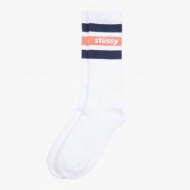 Stripe Crew Socks White/Navy