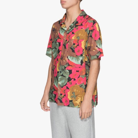 Watercolor Flower Shirt Black