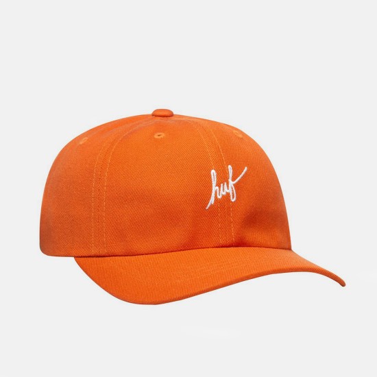 Gorra 6 Panells Huf Script Curved Visor Rust